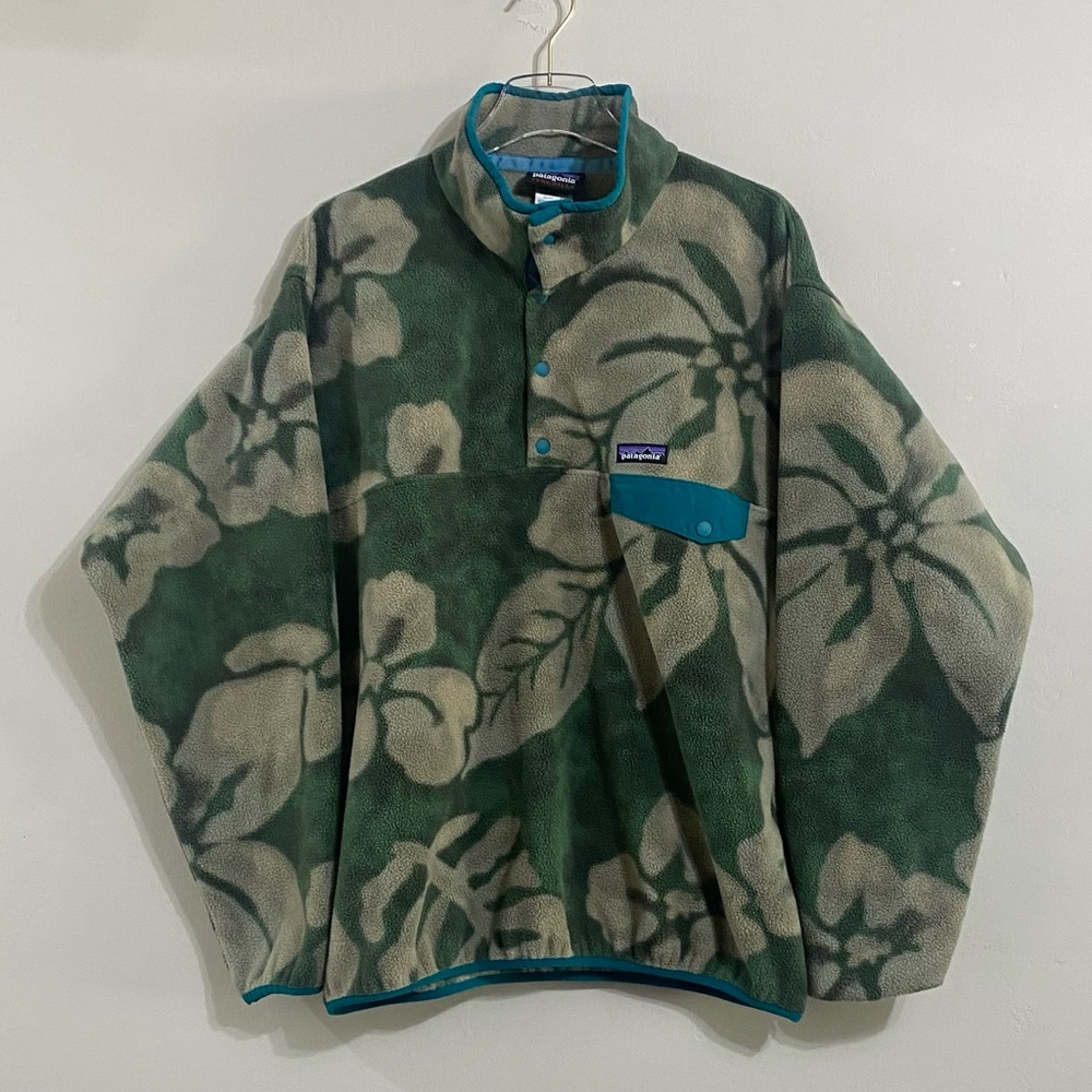 Patagonia Synchilla Snap T Fleece Pullover in Green Spice Garden